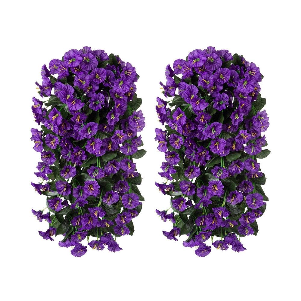 Premium Faux Silk Morning Glory Violet Vines - 19“ / 35” - HyeFlora