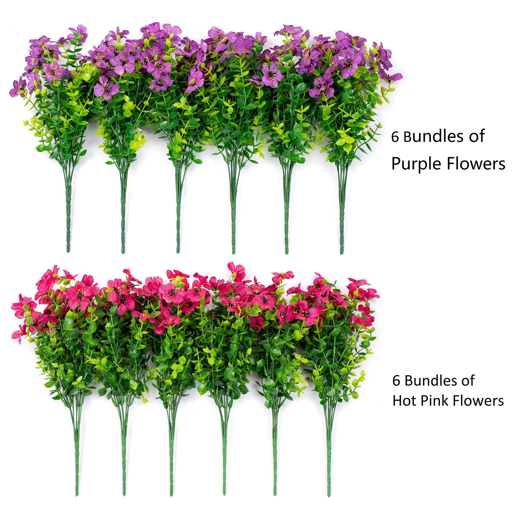 14" Silk Daisy with Eucalyptus 12 Bundles- Purple Pink - HyeFlora