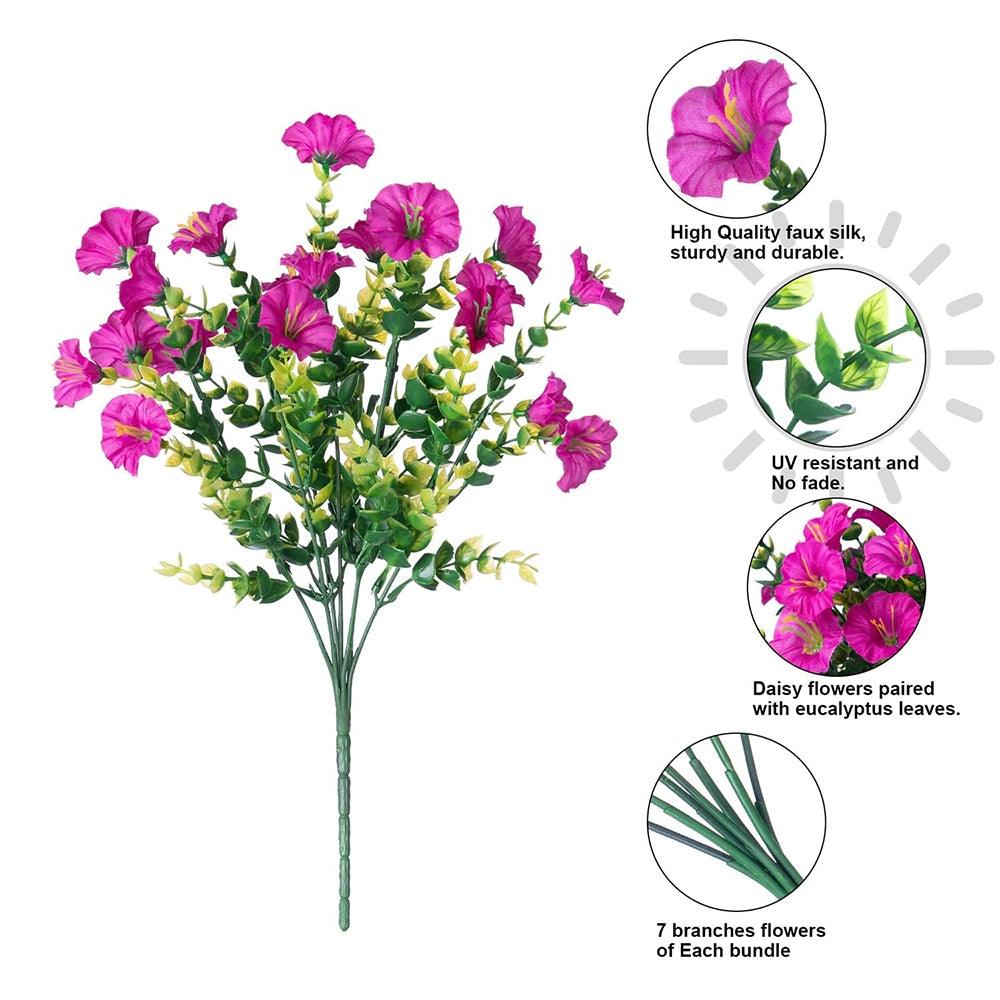 Silk Morning Glory With Eucalyptus Stems - 15‘’ - HyeFlora