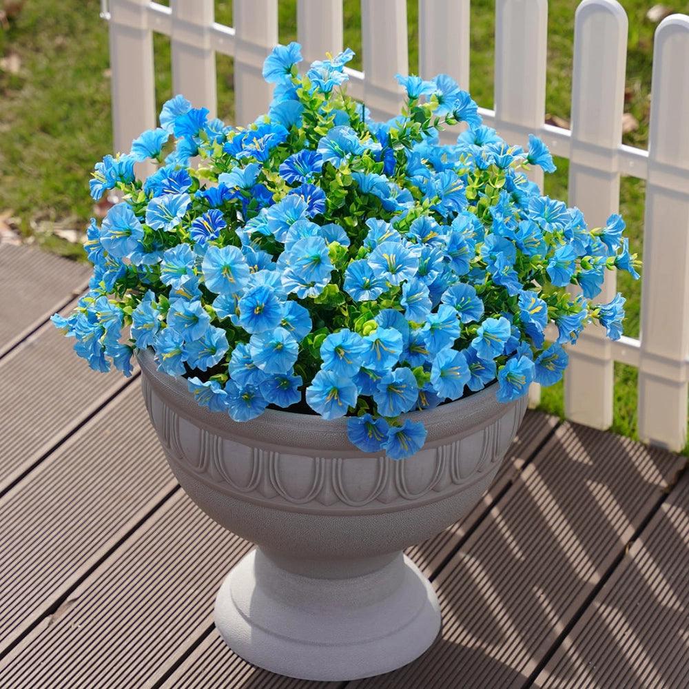 Silk Morning Glory With Eucalyptus Stems - 15‘’ - HyeFlora