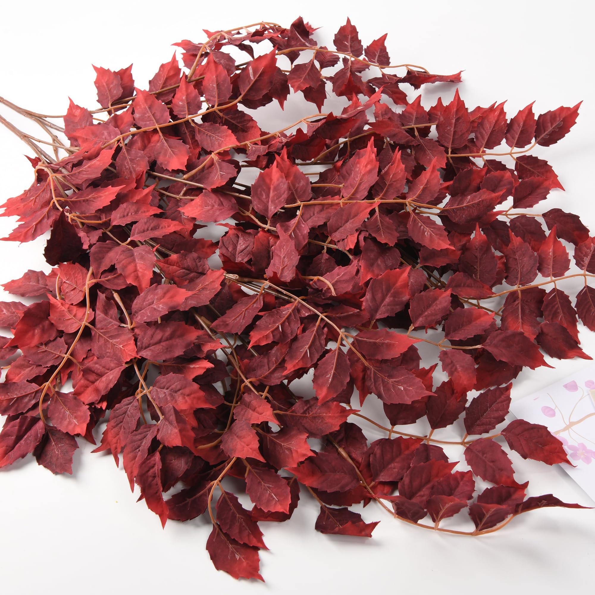 2 Stems Of Artificial Greenery Plants Fake Leaves - 45" - HyeFlora