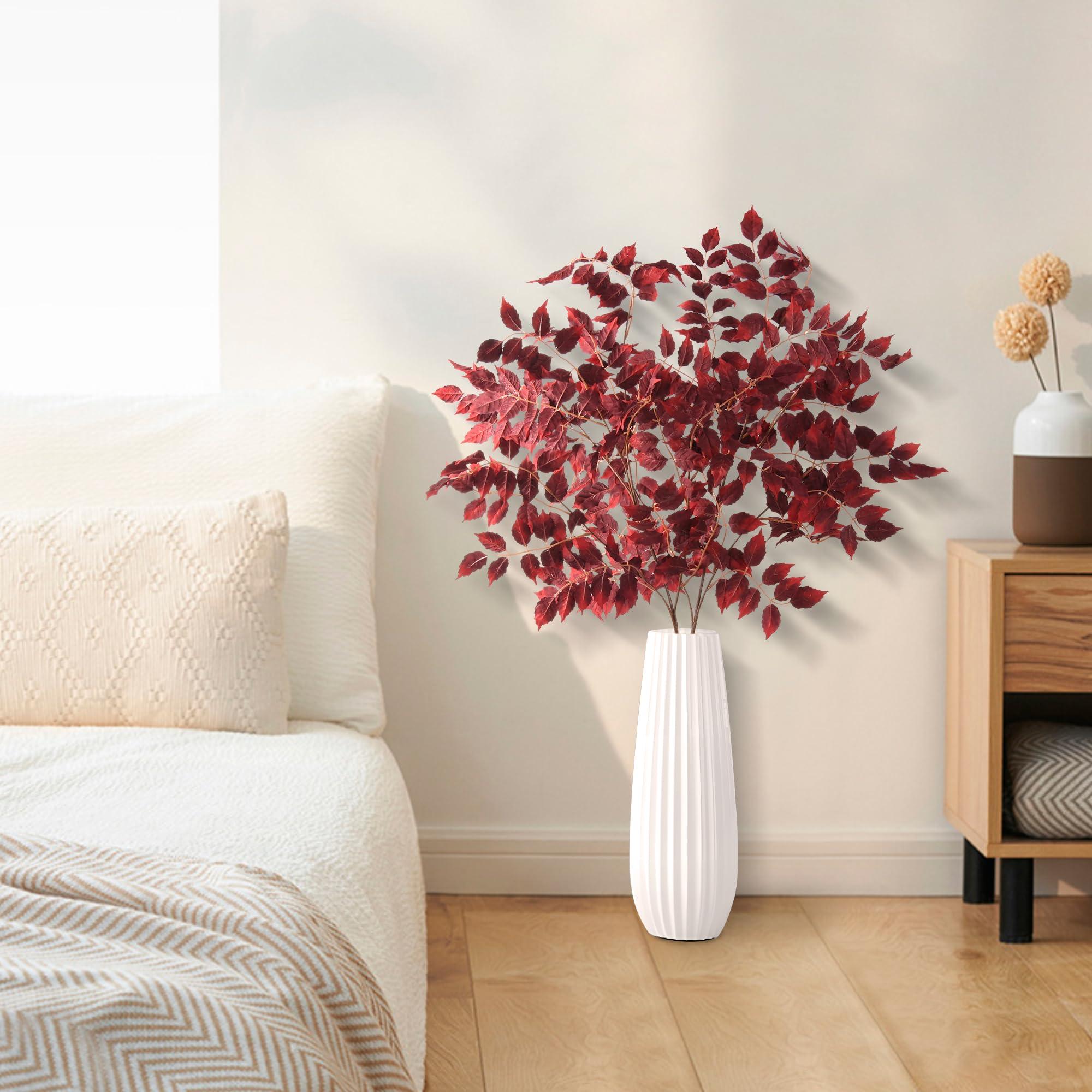 2 Stems Of Artificial Greenery Plants Fake Leaves - 45" - HyeFlora