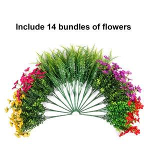 Silk Daisy Flowers on Eucalyptus Stems with Artificial Fern Accents - 14" - HyeFlora