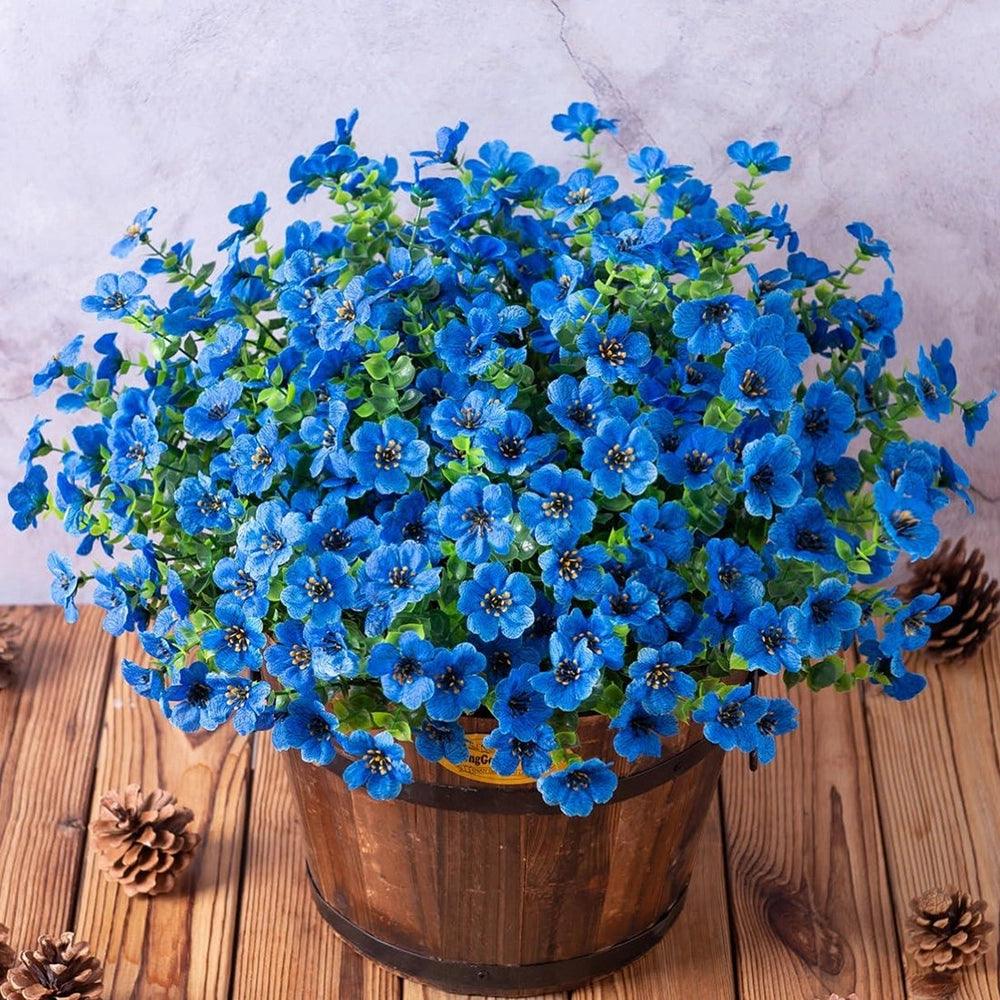 Faux Silk Daisy Flowers With Eucalyptus Stem - 14" inches - HyeFlora