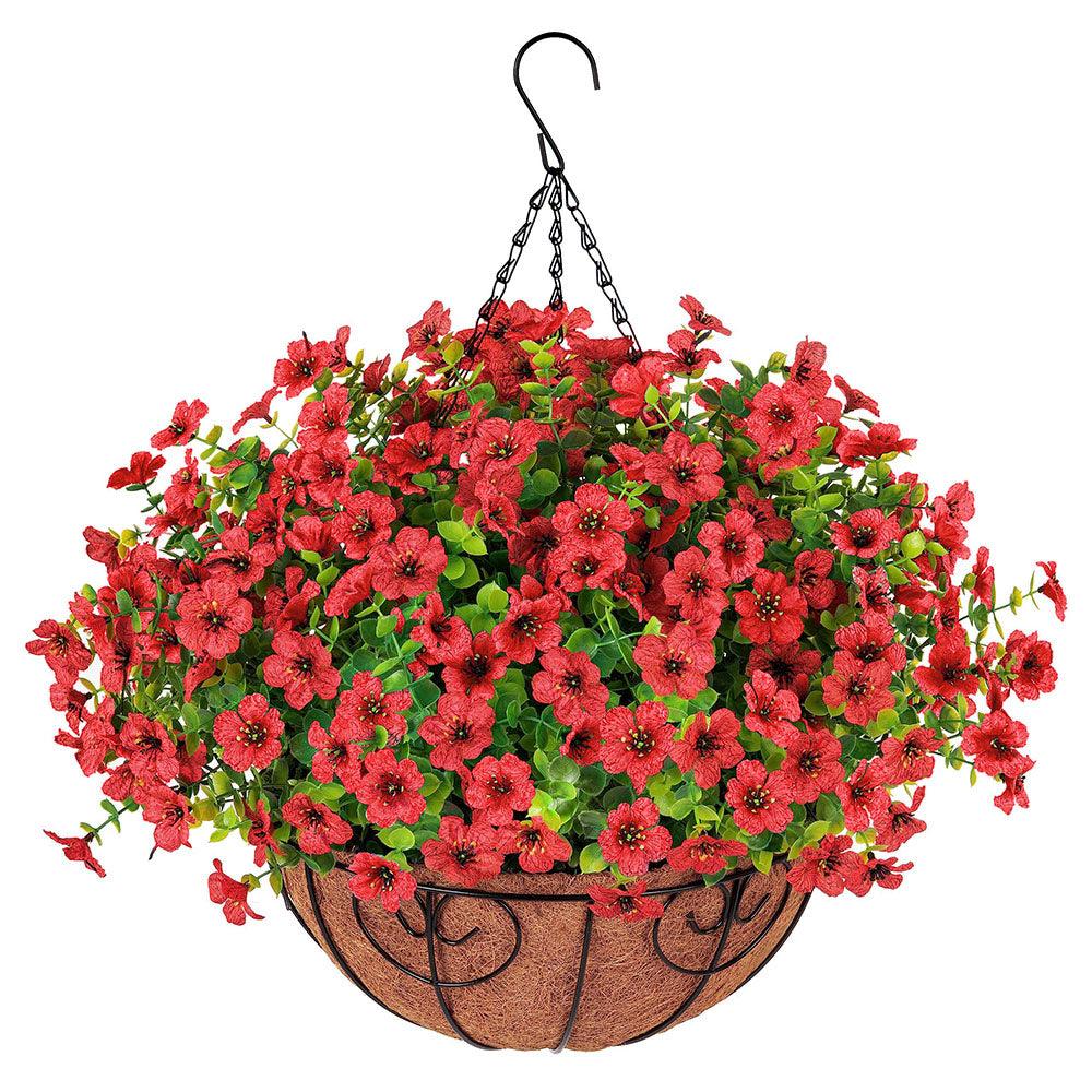 Silk Daisy Mums With Hanging Basket - 16" - HyeFlora