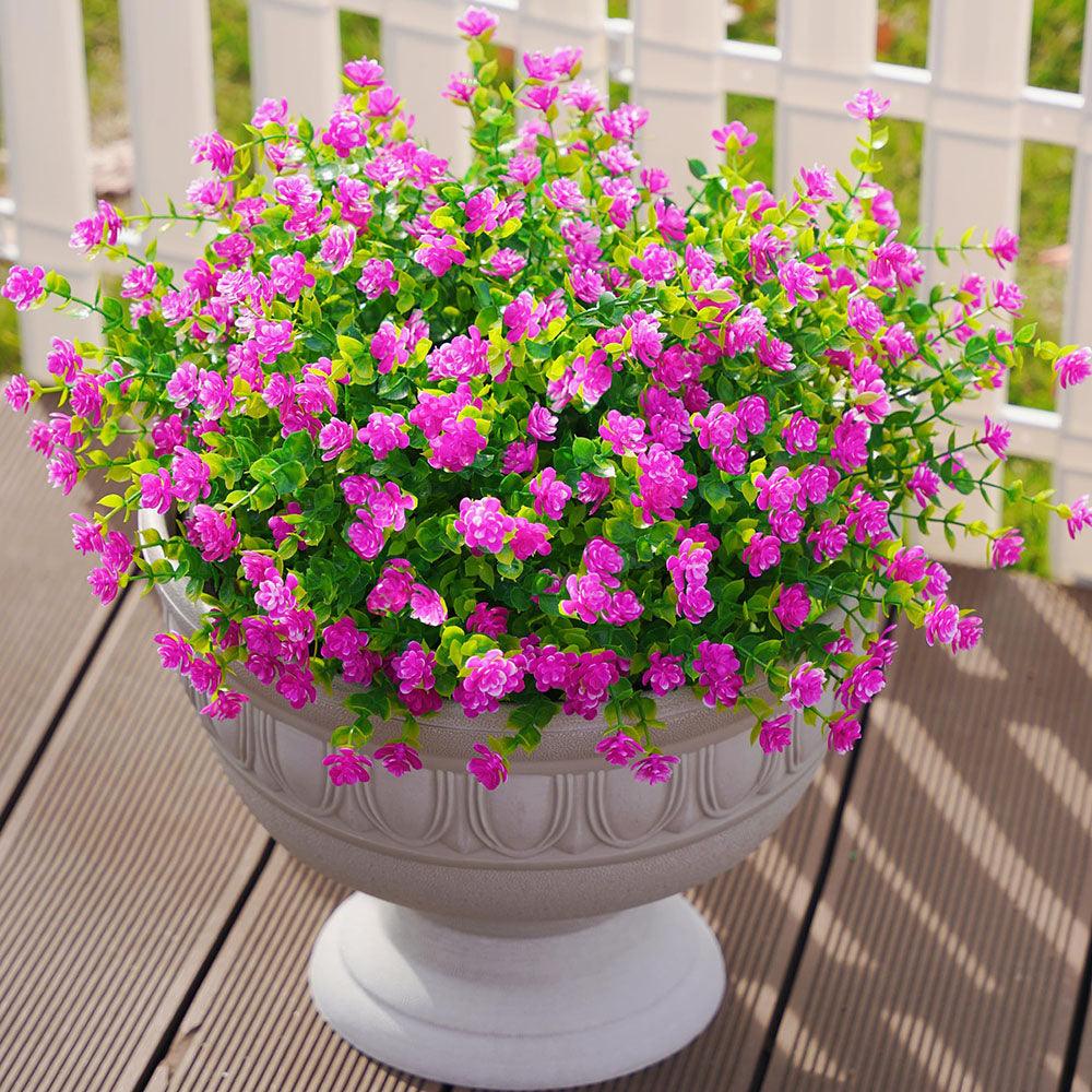 Artificial Lotus Flowers And Eucalyptus Stems Bushes 12 Bundles - 15‘’ - HyeFlora