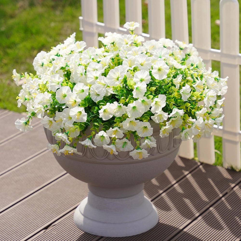 Silk Morning Glory With Eucalyptus Stems - 15‘’ - HyeFlora