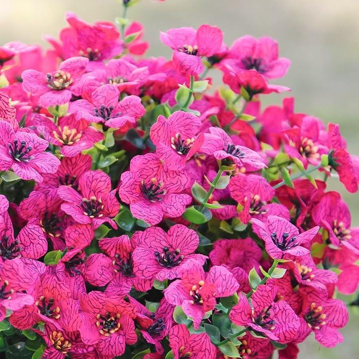 14" Silk Daisy with Eucalyptus 12 Bundles in Rose Red - HyeFlora