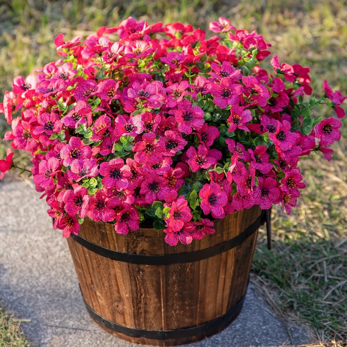 14" Silk Daisy with Eucalyptus 12 Bundles in Rose Red - HyeFlora