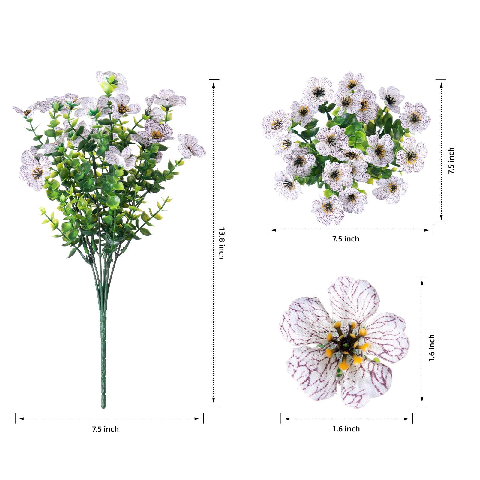 14" Silk Daisy with Eucalyptus 12 Bundles- White - HyeFlora