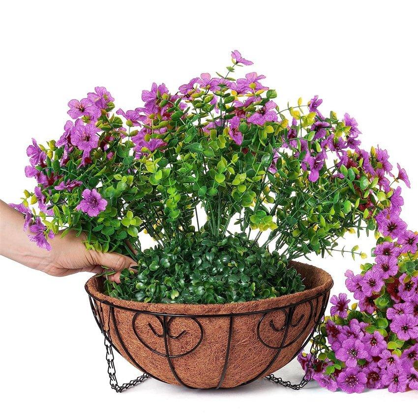 16" Artificial Daisy Mums with Hanging Basket- Purple - HyeFlora
