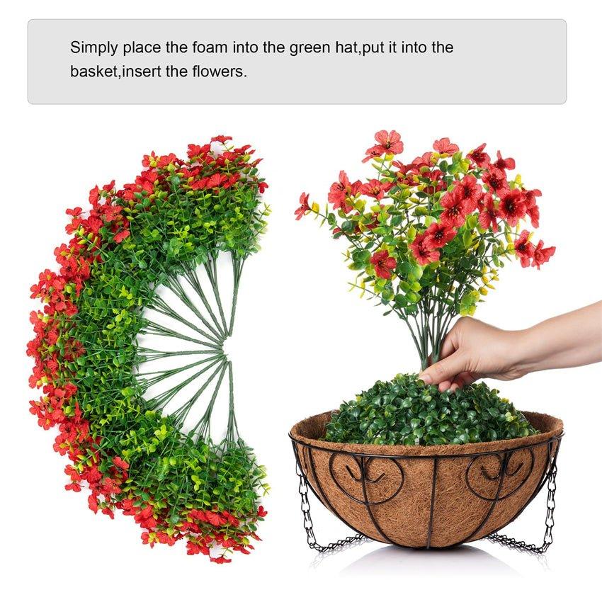 16" Artificial Daisy Mums with Hanging Basket- Red - HyeFlora