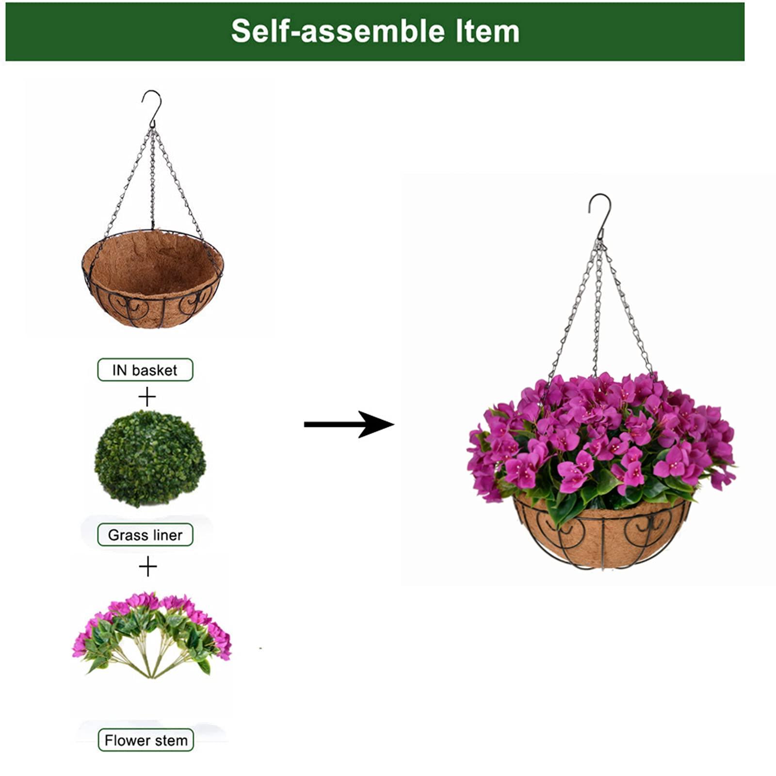 17" Faux Silk Azalea with Hanging Basket- Purple - HyeFlora