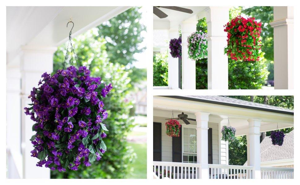 19" Faux Silk Morning Glory Vines 2PCS - Purple - HyeFlora