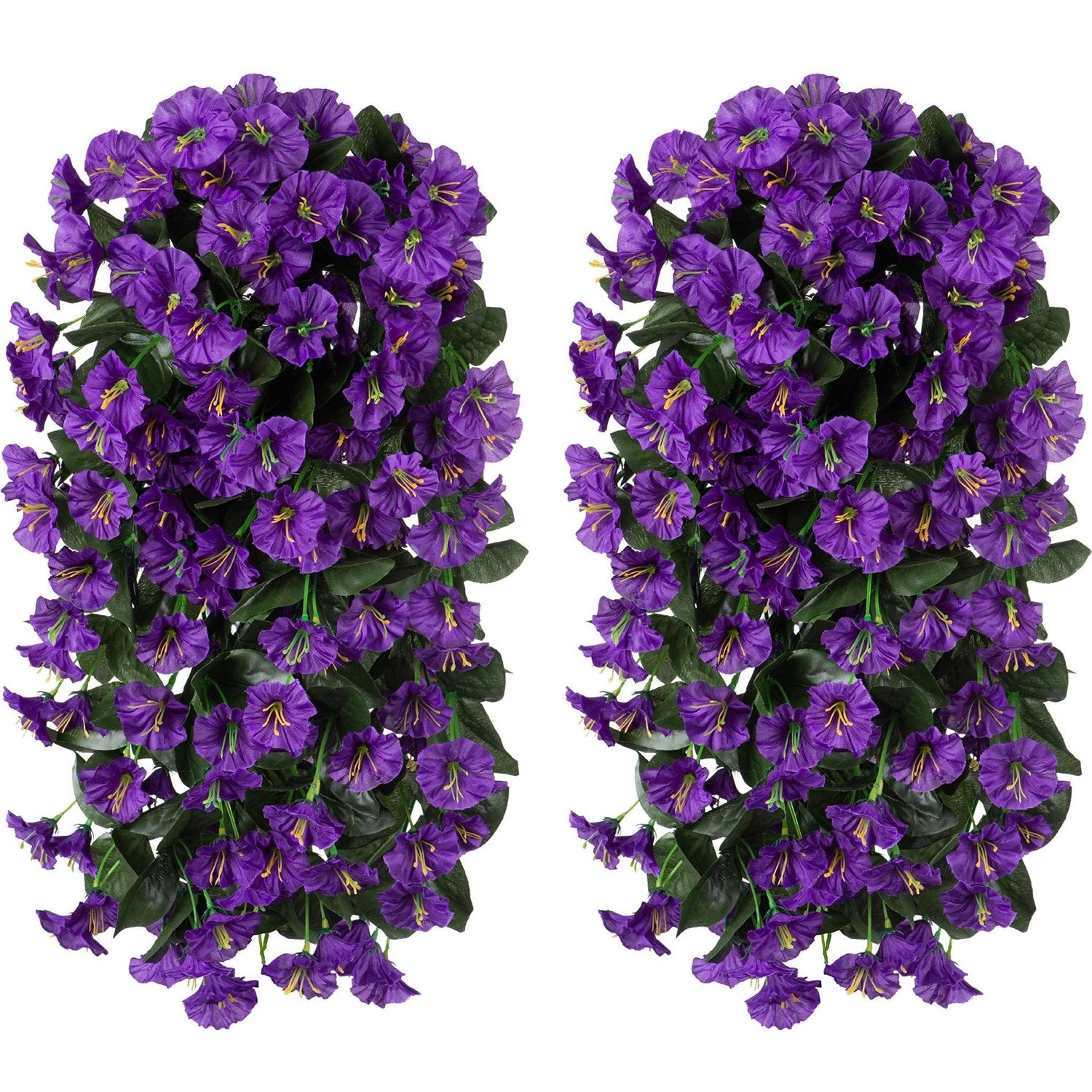 19" Faux Silk Morning Glory Vines 2PCS - Purple - HyeFlora