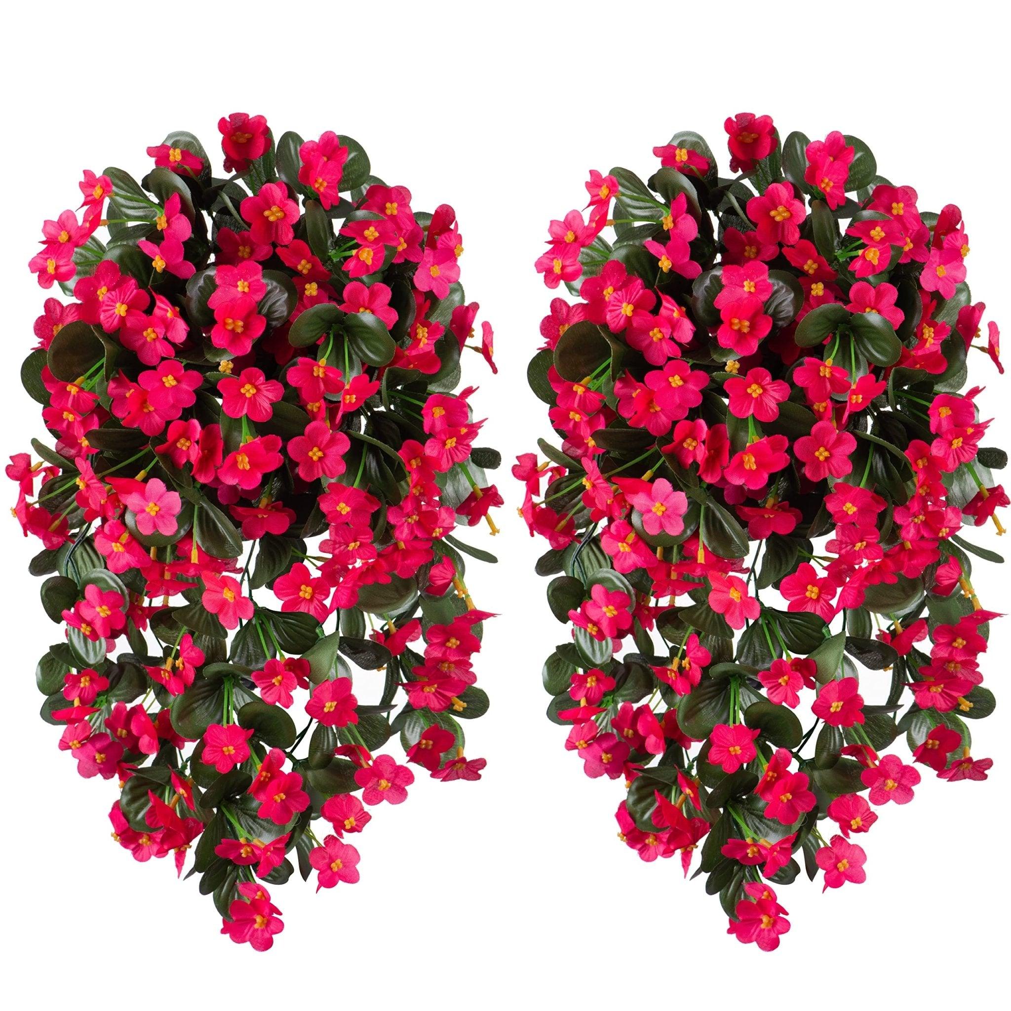 19" Faux Silk Orchid Vines 2PCS - Hot Pink - HyeFlora