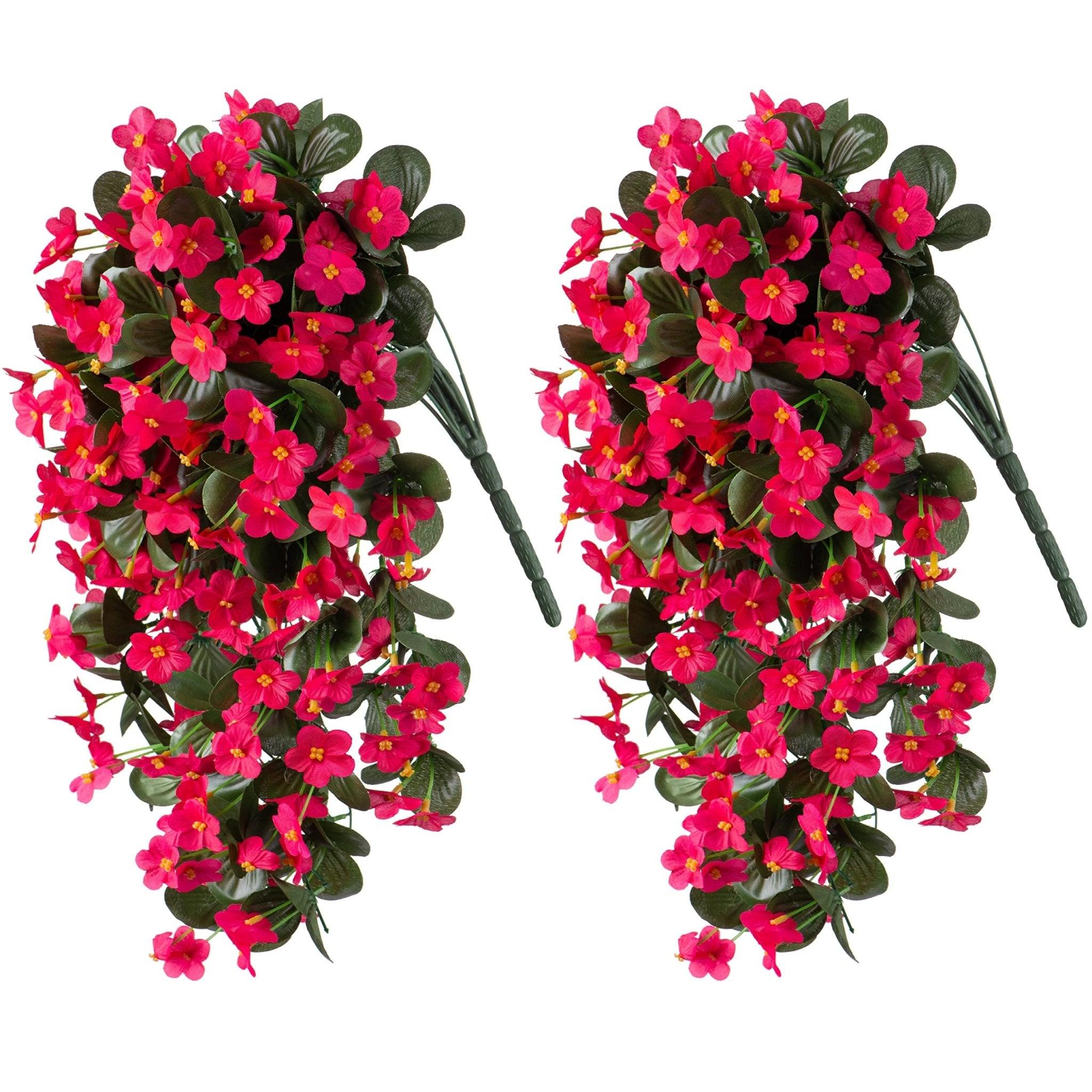 19" Faux Silk Orchid Vines 2PCS - Hot Pink - HyeFlora