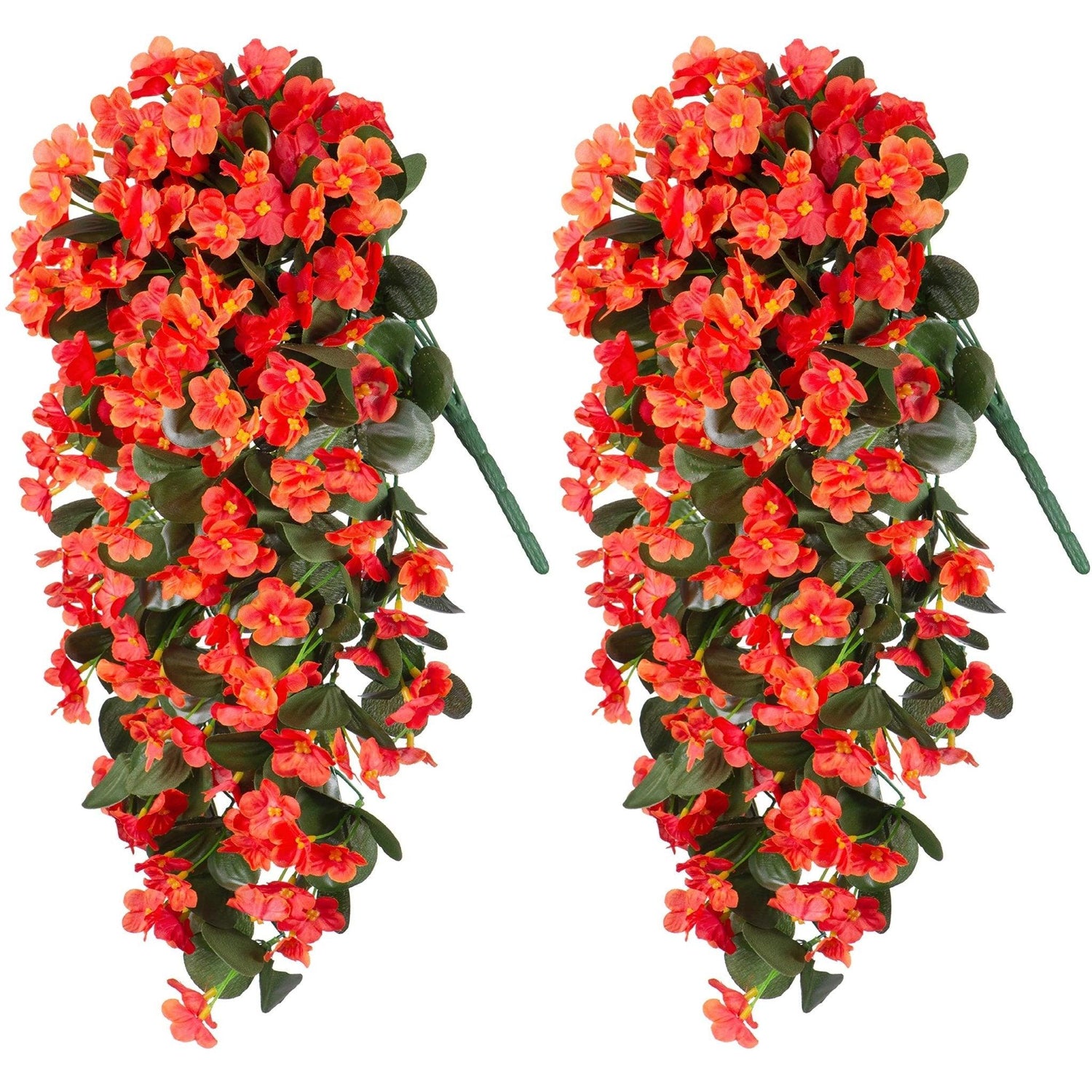 19" Faux Silk Orchid Vines 2PCS - Orange - HyeFlora