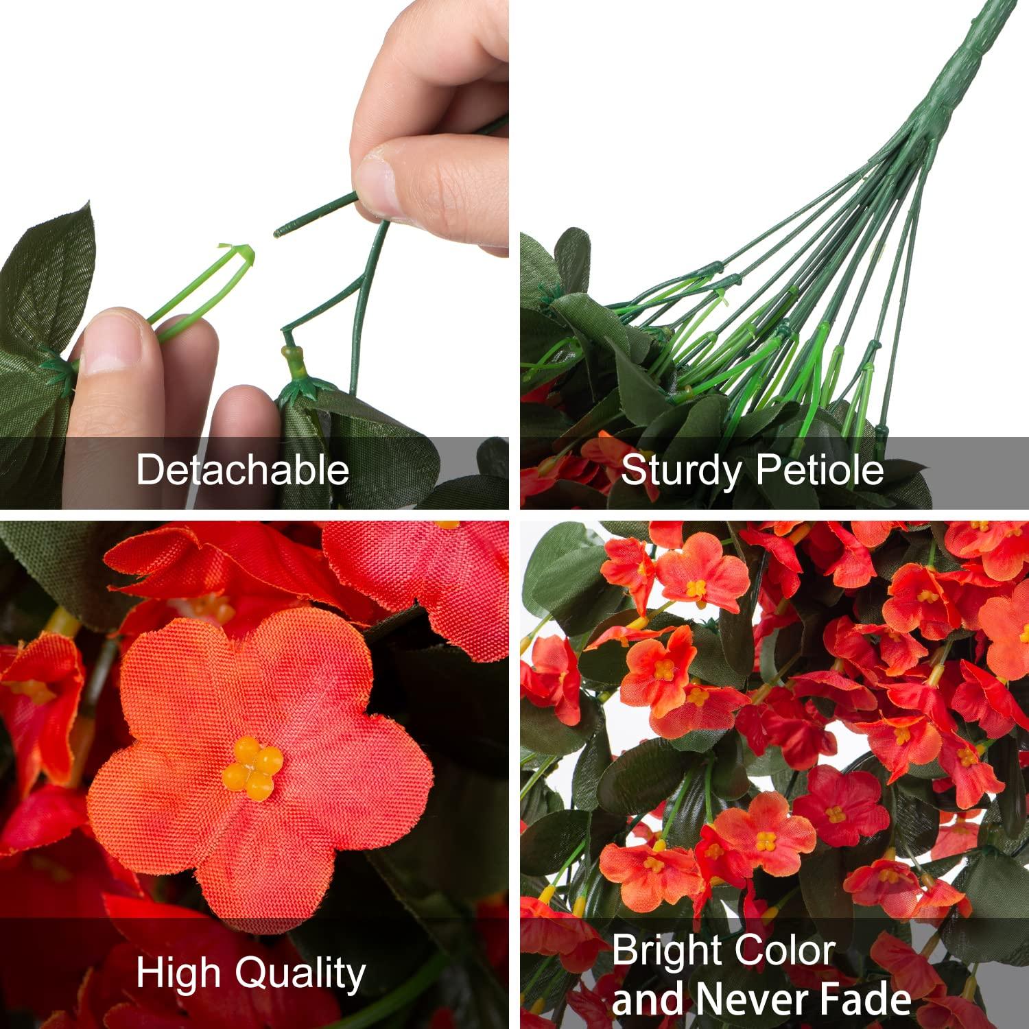 19" Faux Silk Orchid Vines 2PCS - Orange - HyeFlora