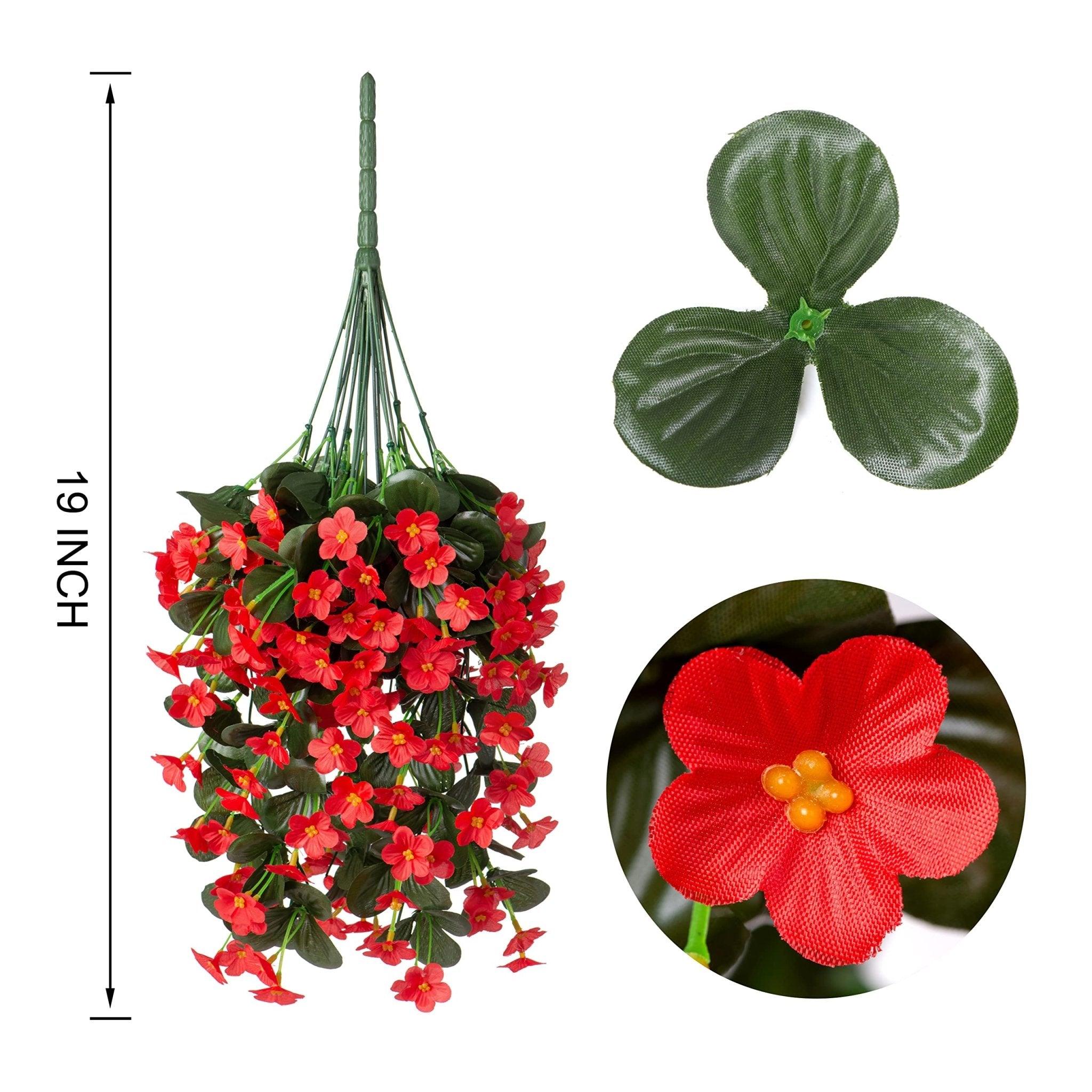 19" Faux Silk Orchid Vines 2PCS - Red - HyeFlora