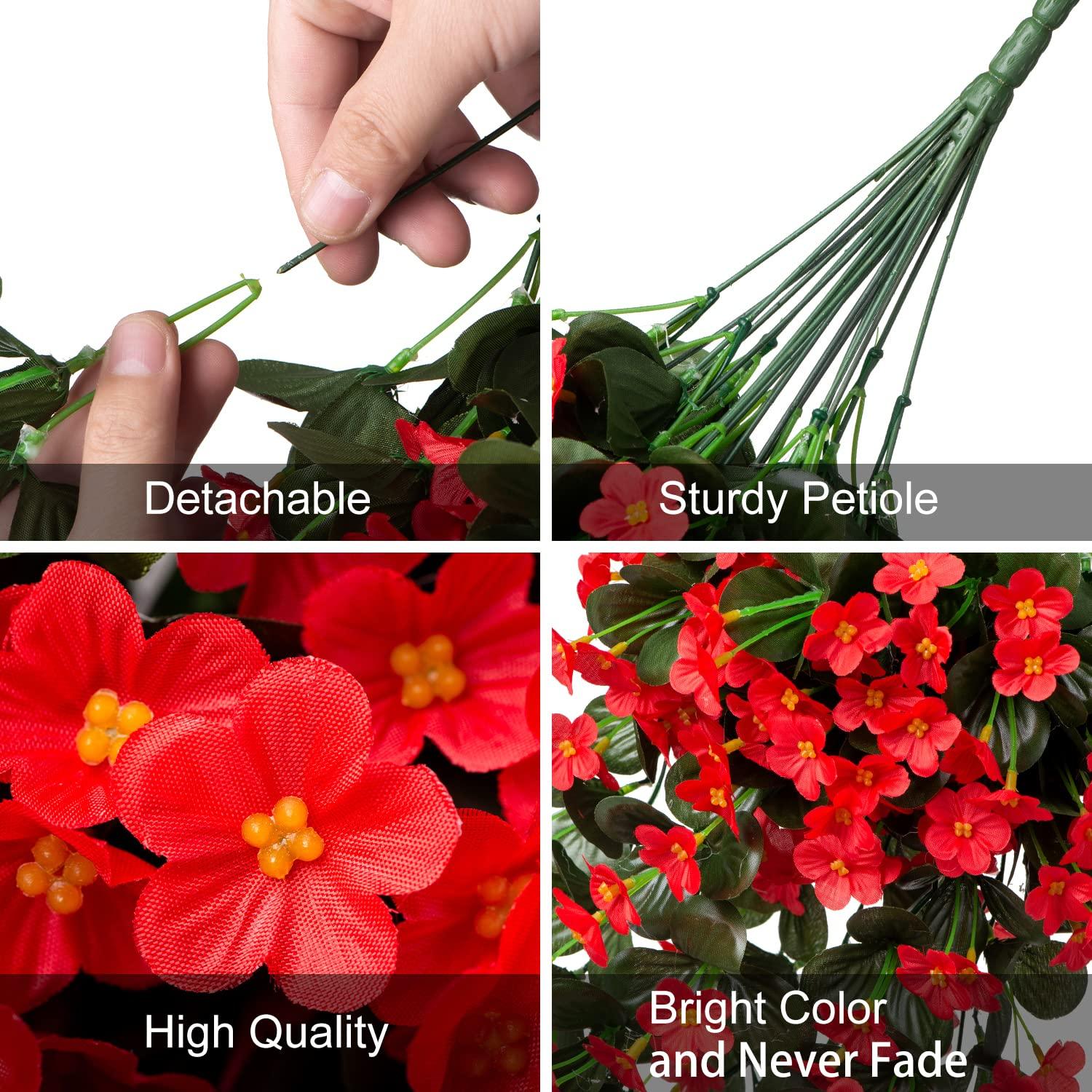 19" Faux Silk Orchid Vines 2PCS - Red - HyeFlora