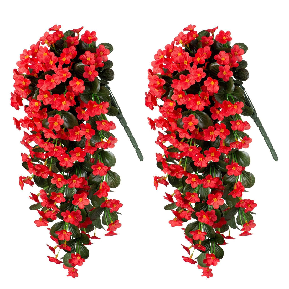 19" Faux Silk Orchid Vines 2PCS - Red - HyeFlora