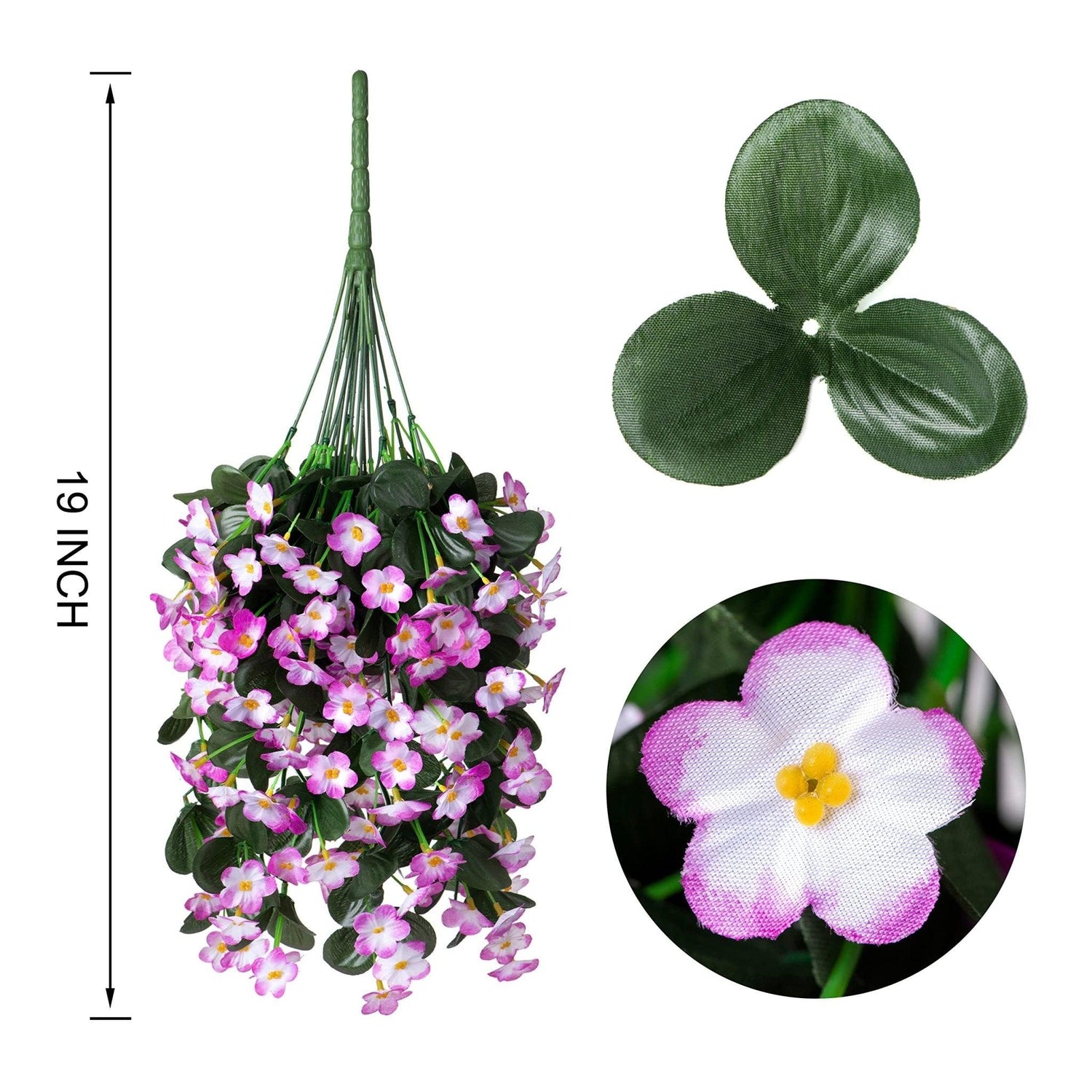 19" Faux Silk Orchid Vines 2PCS - Violet - HyeFlora