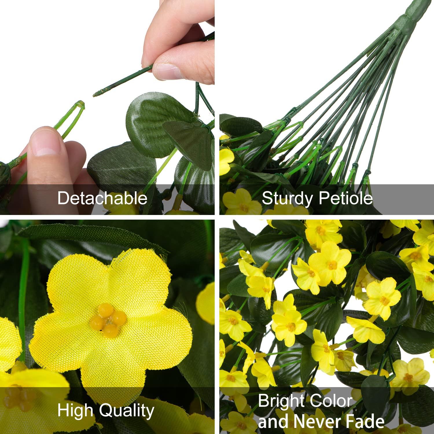 19" Faux Silk Orchid Vines 2PCS - Yellow - HyeFlora