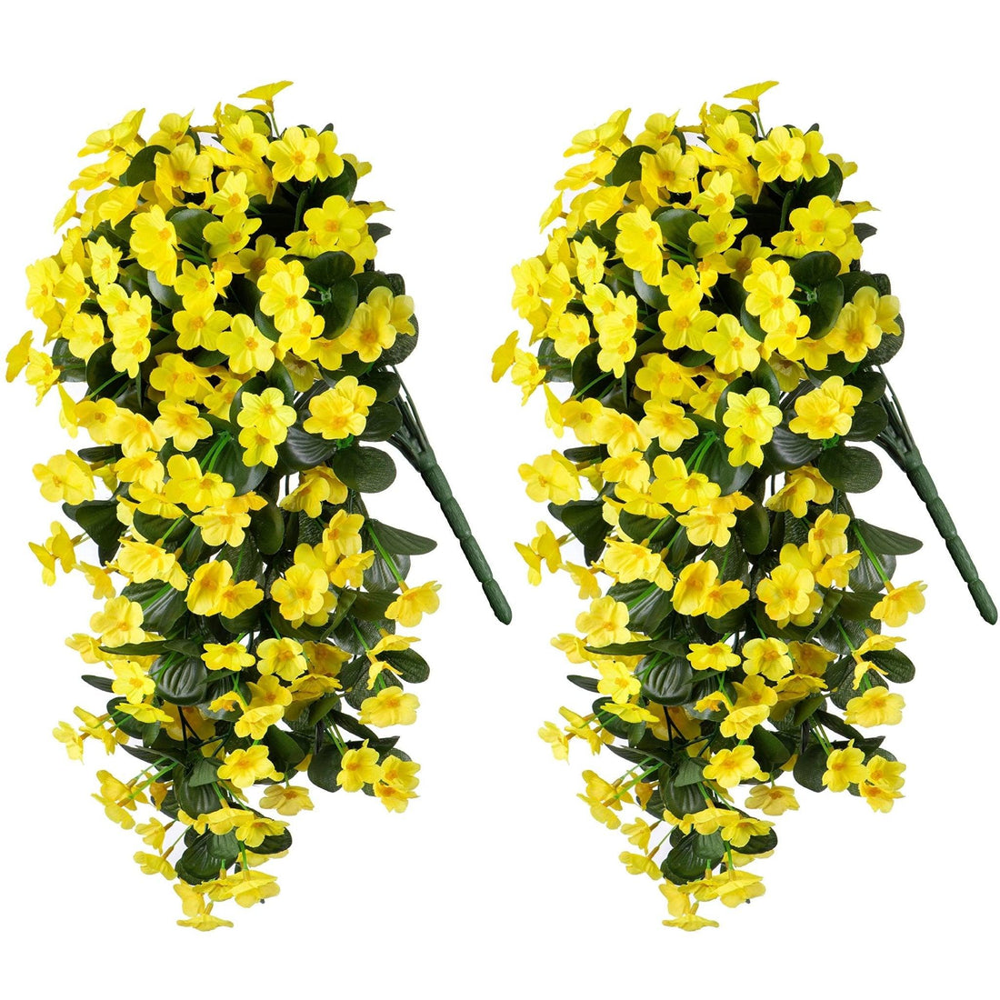 19" Faux Silk Orchid Vines 2PCS - Yellow - HyeFlora