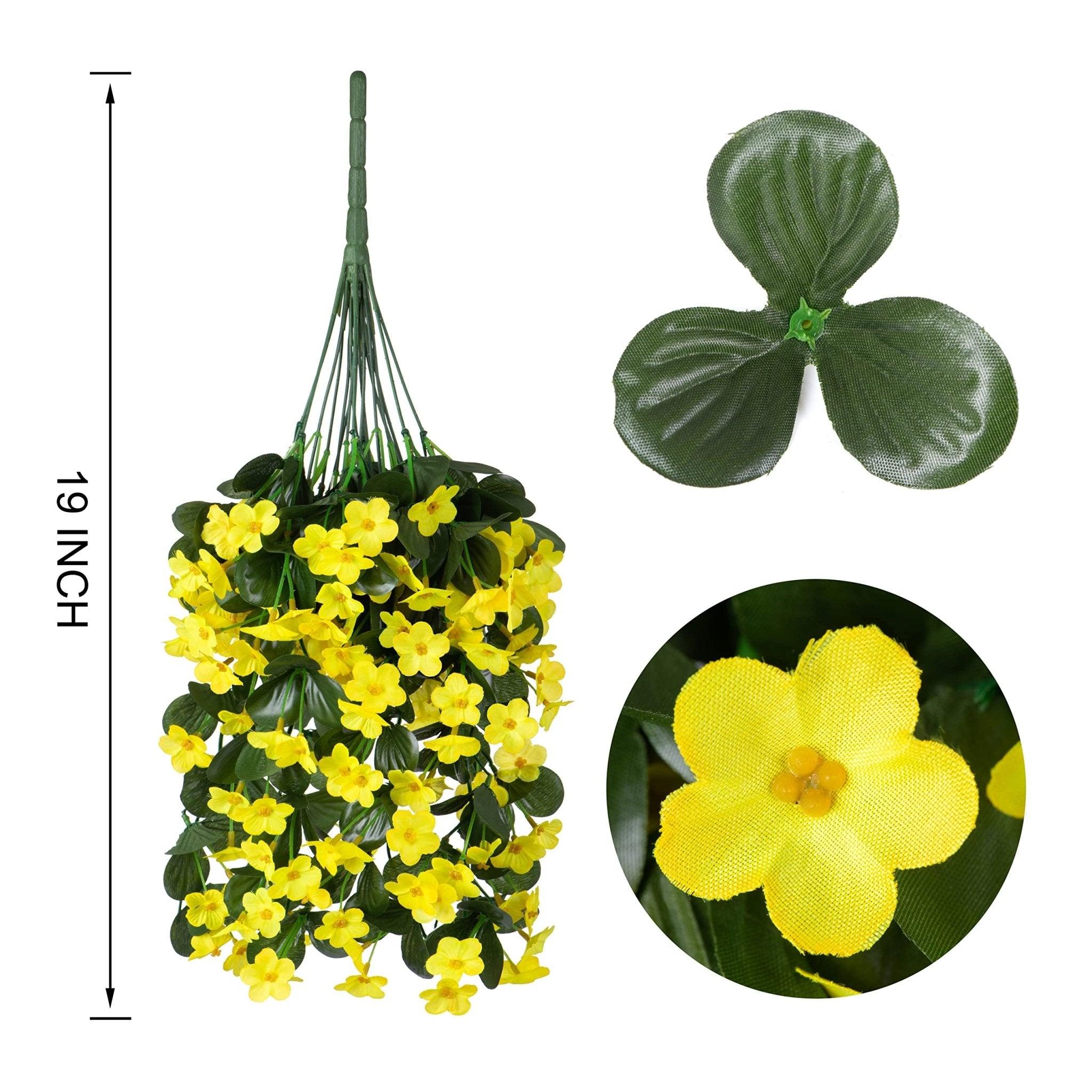 19" Faux Silk Orchid Vines 2PCS - Yellow - HyeFlora