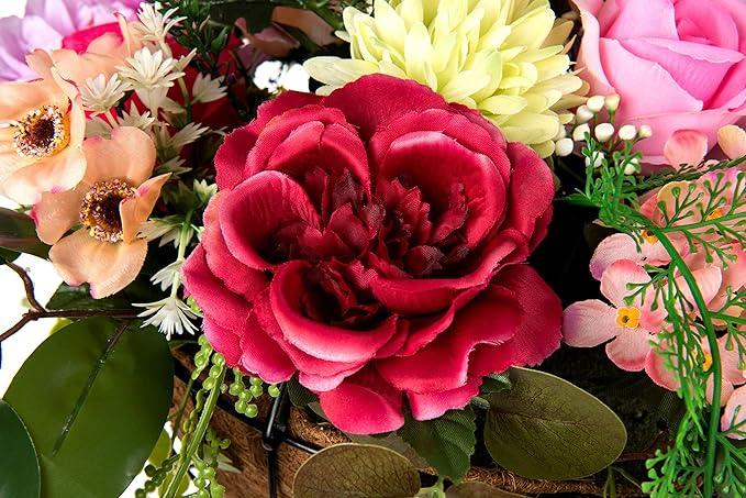 20" Fully Assembled Silk Rose Peony Arrangement - Purple Mix - HyeFlora