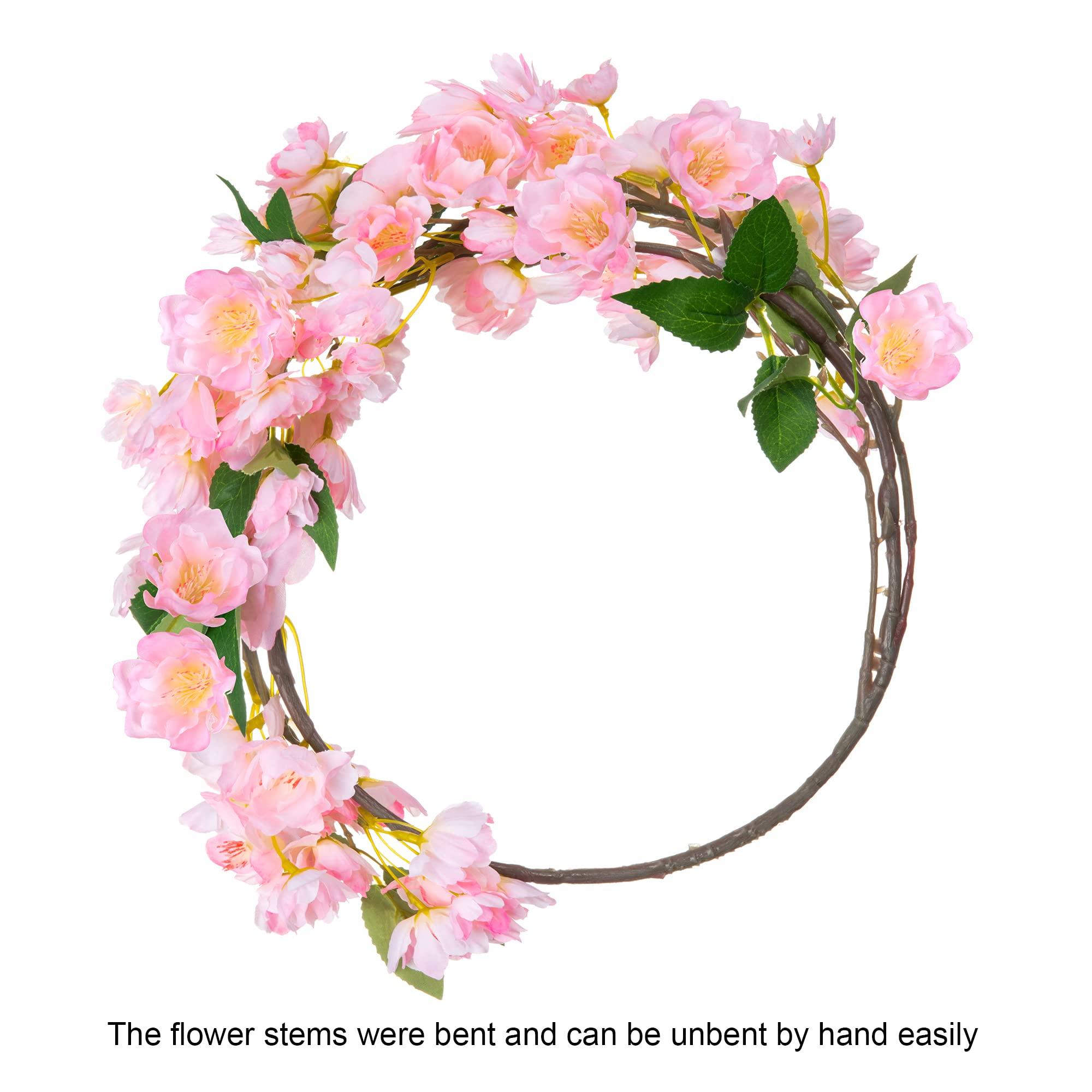 35” Faux Silk Cherry Blossom Branches 3pcs - Pink - HyeFlora