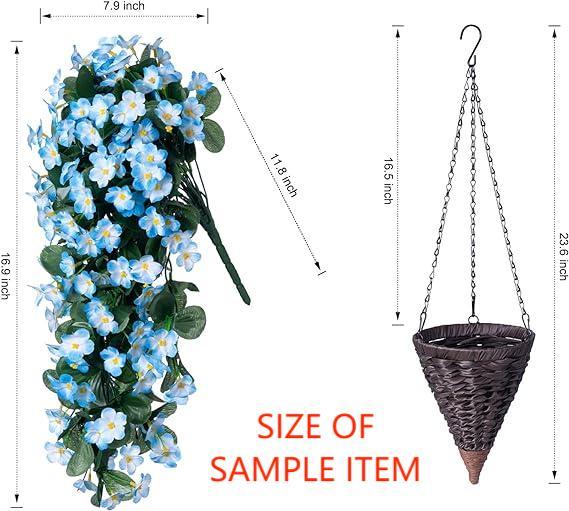 35" Faux Silk Orchid with Hanging Basket-Orange - HyeFlora