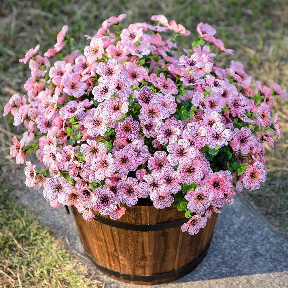 Faux Silk Daisy Flowers With Eucalyptus Stem - 14&quot; inches - HyeFlora