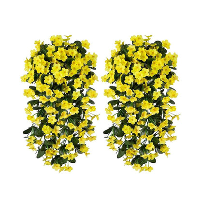 Faux Silk Orchid Vines Hanging or Potted, Outdoor Decor - 19&quot;/ 35&quot; - HyeFlora