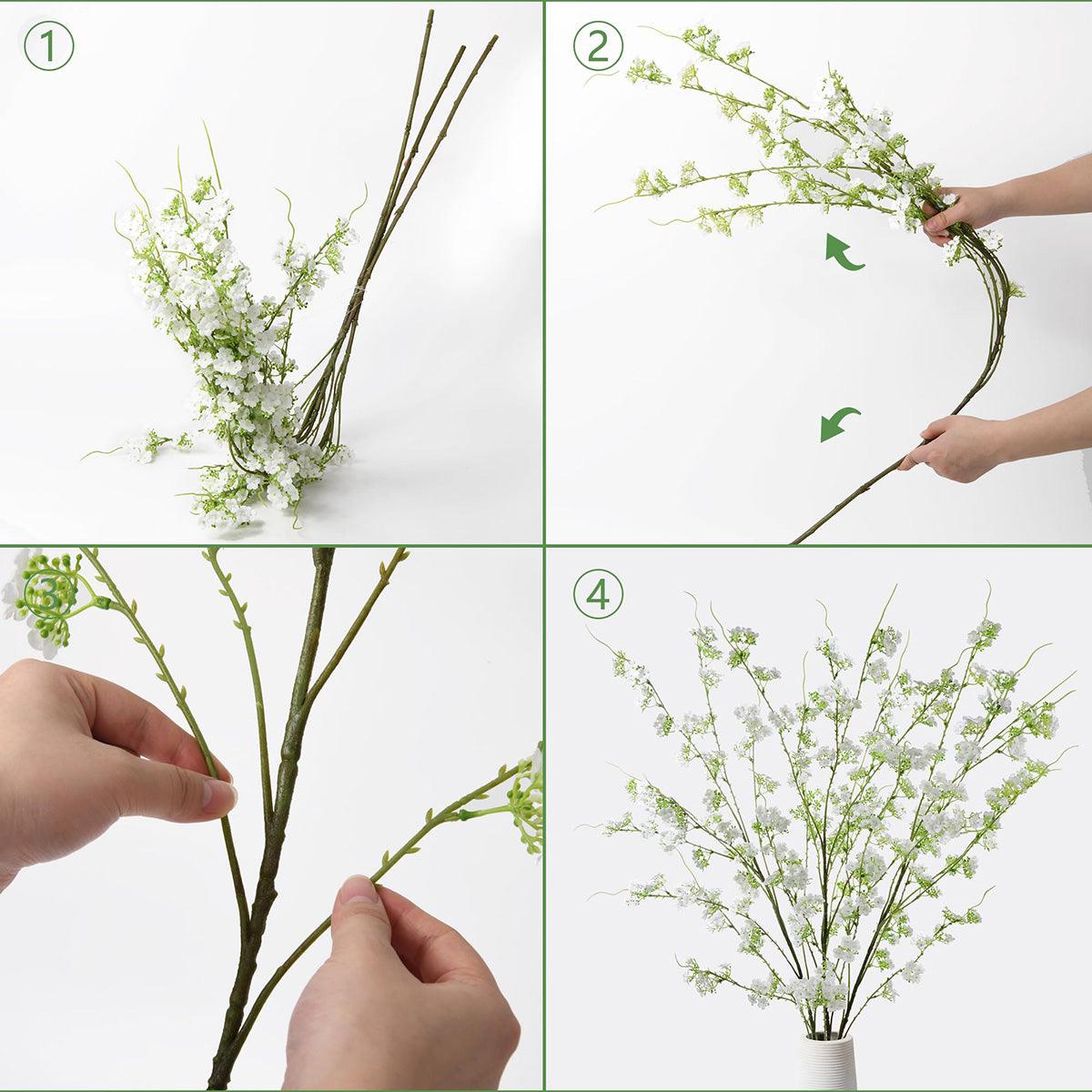 Artificial Snow Willow Branches - 43&quot; - HyeFlora