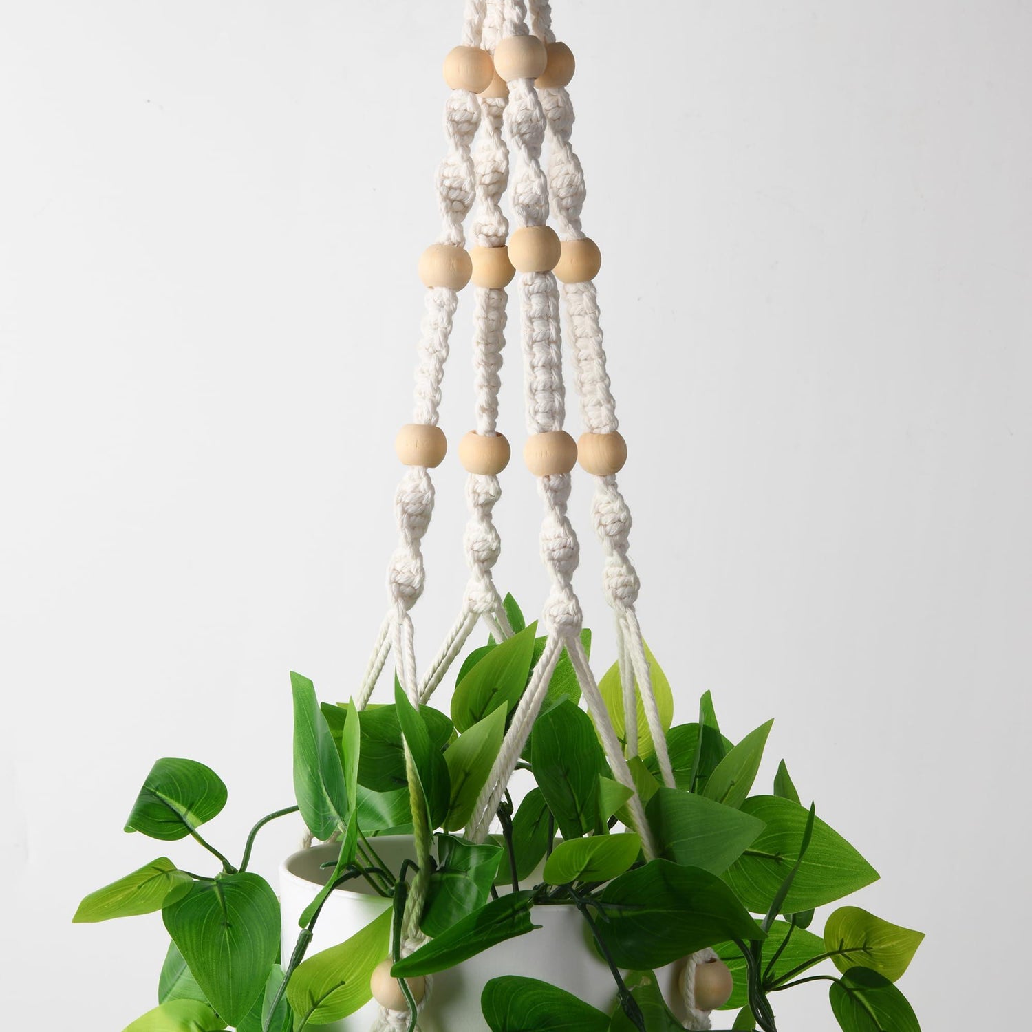 2Pac Fake Ivy Vine With Hanging Pot &amp; Macrame Hanger - HyeFlora