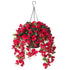 Outdoor UV resistance artificial flowers Faux Hibiscus Hanging Basket - 20.5" - red