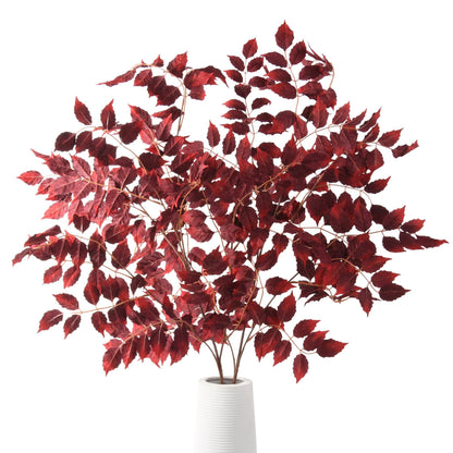 2 Stems Of Artificial Greenery Plants Fake Leaves - 45&quot; - HyeFlora