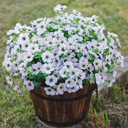 Faux Silk Daisy Flowers With Eucalyptus Stem - 14&quot; inches - HyeFlora