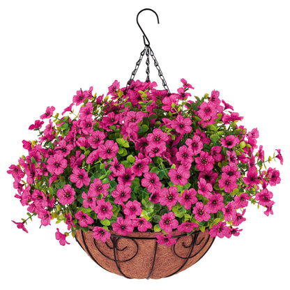 Silk Daisy Mums With Hanging Basket - 16&quot; - HyeFlora