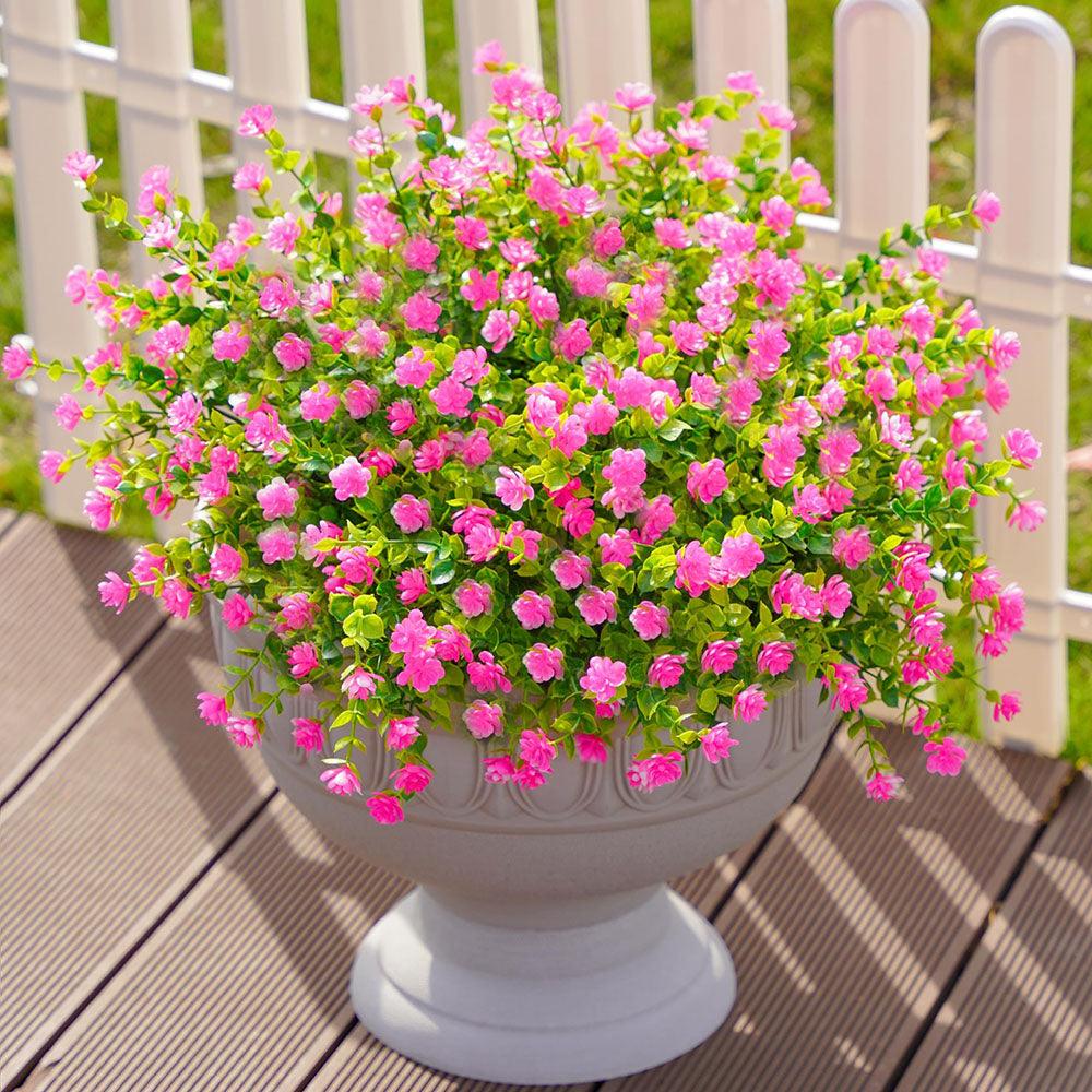 plastic plants and flowers Artificial Outdoor Flowers Lotus Bushes with 12 Stems of Eucalyptus – HyeFlora