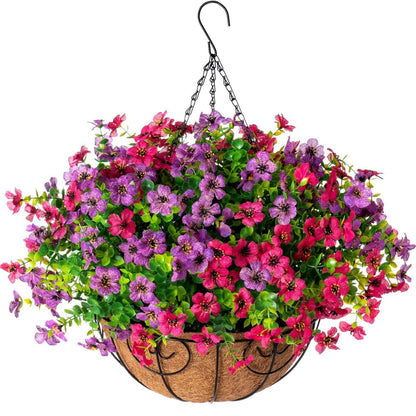 Silk Daisy Mums With Hanging Basket - 16&quot; - HyeFlora
