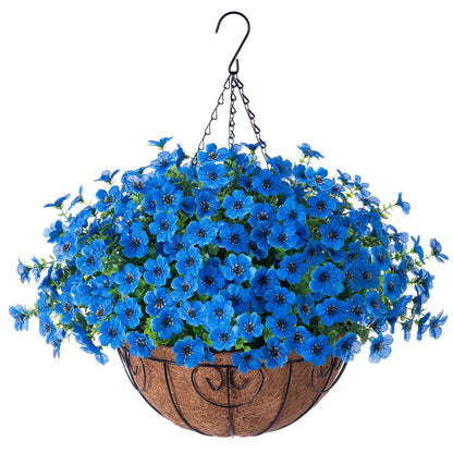 Silk Daisy Mums With Hanging Basket - 16&quot; - HyeFlora