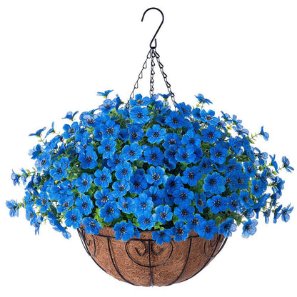 Silk Daisy Mums With Hanging Basket - 16&quot; - HyeFlora