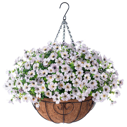 Silk Daisy Mums With Hanging Basket - 16&quot; - HyeFlora