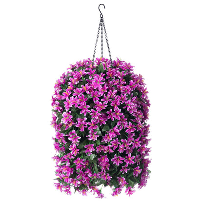 Outdoor Porch Decor Faux Silk Realistic UV Resistant Purple Long Vines for Patio Balcony Yard Home