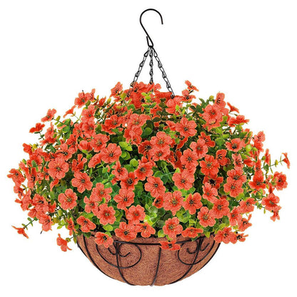 Silk Daisy Mums With Hanging Basket - 16&quot; - HyeFlora