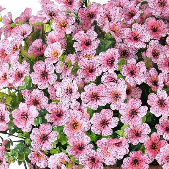 16&quot; Artificial Daisy Mums with Hanging Basket- Pink - HyeFlora