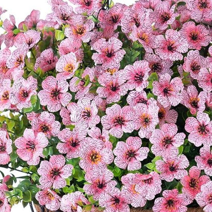 16&quot; Artificial Daisy Mums with Hanging Basket- Pink - HyeFlora